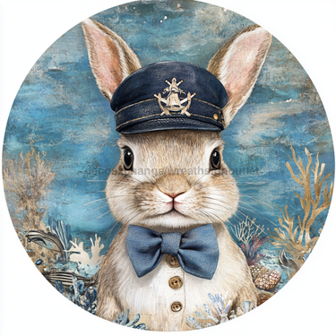 Nautical Sign, Easter, Bunny Sign, DCO-02619, Sign For Wreath, 10